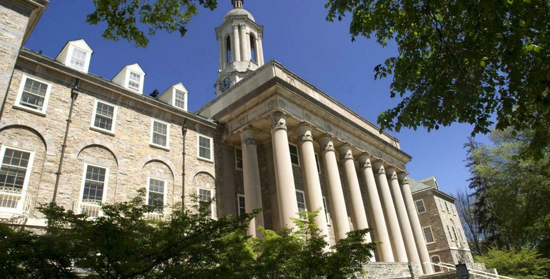 Old Main with columns prominent.