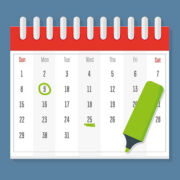 calendar with green highlighter