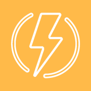 icon of lightning bolt and radiating waves